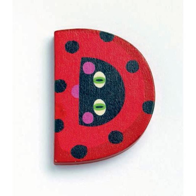 lettera D in legno Djeco coccinella – iniziali per nome  bambini