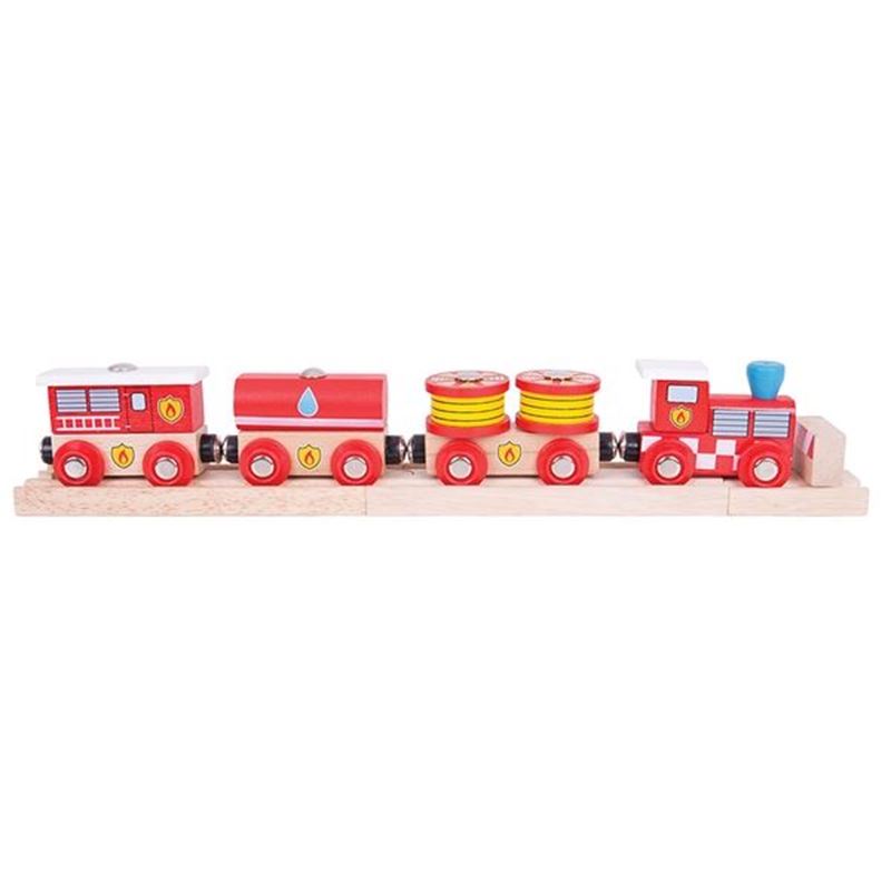 Trenino dei pompieri per piste in legno - trenino giocattolo Bigjigs