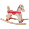 Immagine di cavallo a dondolo rosso con protezioni