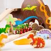 pista ferroviaria dinosauri in legno – montagna galleria con rampe