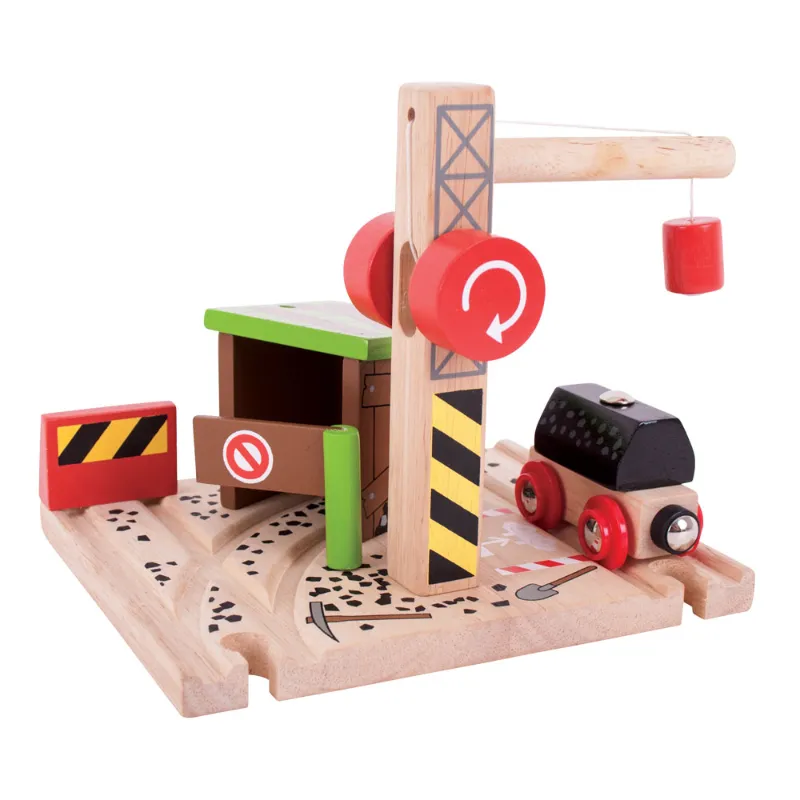 Gru per pista del treno Bigjigs - pista dei trenini in legno