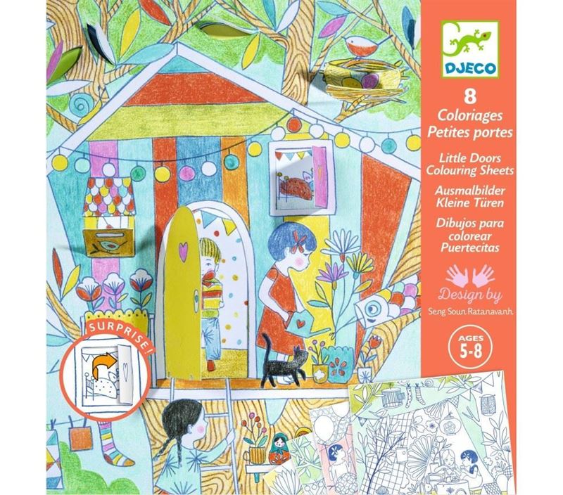 album da colorare con porticine djeco