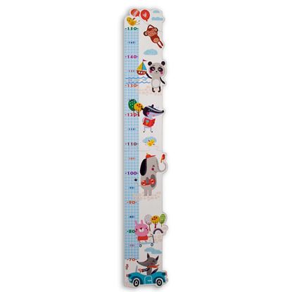 Metro della crescita in legno Animali, con illustrazioni di animali per cameretta dei bambini