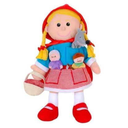 Set burattini Cappuccetto Rosso e il lupo - marionette di stoffa per bambini