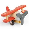 Aereo giocattolo in legno a retrocarica – biplano con elica girevole