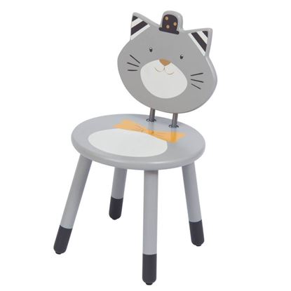 sedia legno bambini gatto grigio moulin roty – arredo cameretta bambini