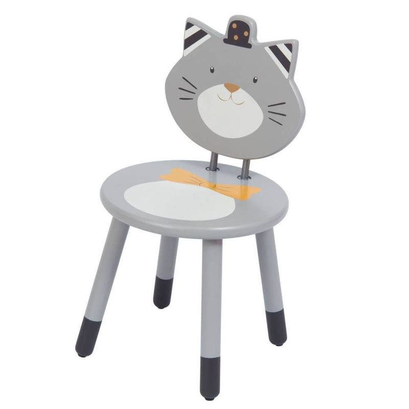 sedia legno bambini gatto grigio moulin roty – arredo cameretta bambini