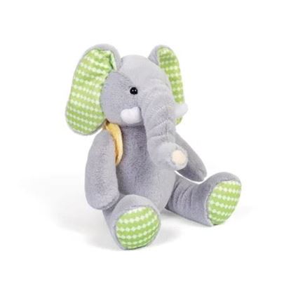 elefantino di peluche morbido con proboscide lunga e orecchie grandi